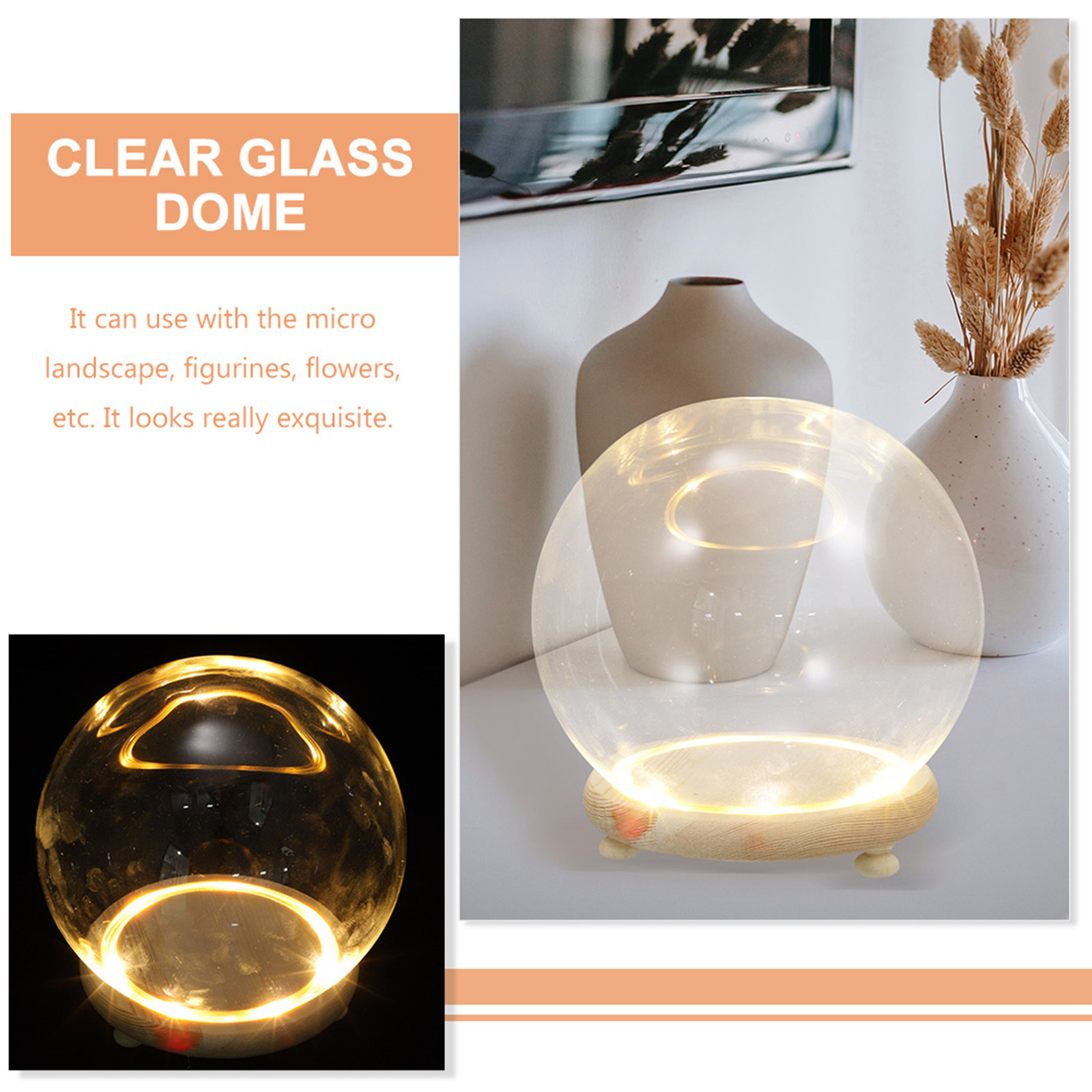 Clear Glass Dome Preserved Flo - огляд і ціна Plastic Dome Clear
